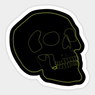 Neon Skull Yellow Sticker